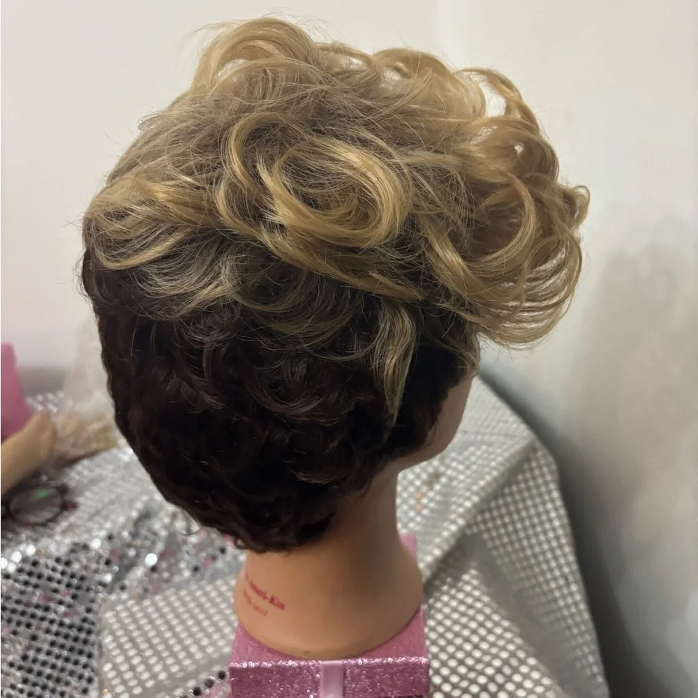 Stylish Blonde and Brown Wig - Picture 4 of 5